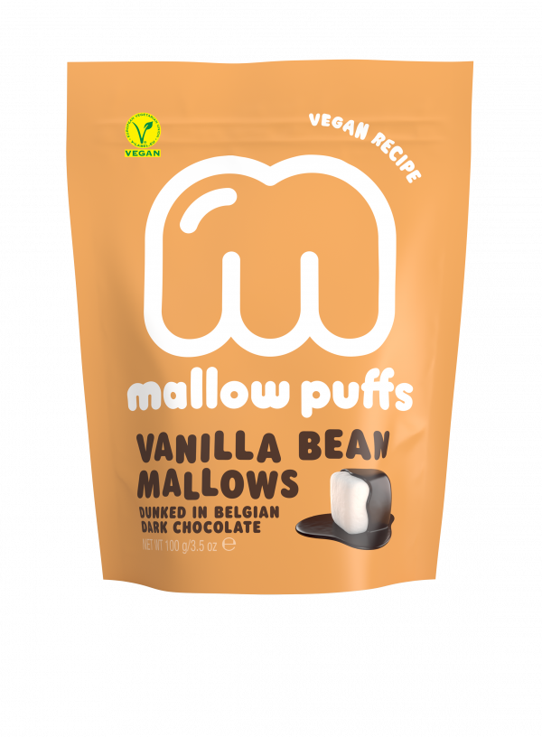 mallow puffs vegan vanilla bean mallows dunked in belgian dark chocolate