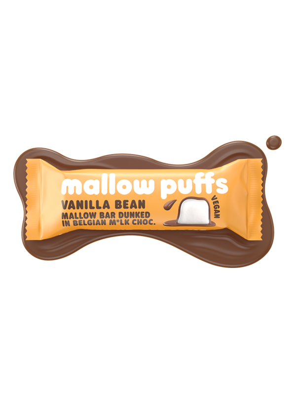 vanilla bean mallow bar dunked in belgian m*lk chocolate
